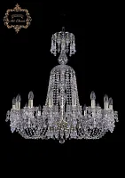 Люстра подвесная хрустальная 11.24.16.300.XL-86.Gd.V0300 Bohemia Art Classic прозрачная на 16 ламп, основание золотое в стиле классический Люстра подвесная хрустальная 11.24.16.300.XL-86.Gd.V0300 Bohemia Art Classic прозрачная на 16 ламп, основание золотое в стиле классический